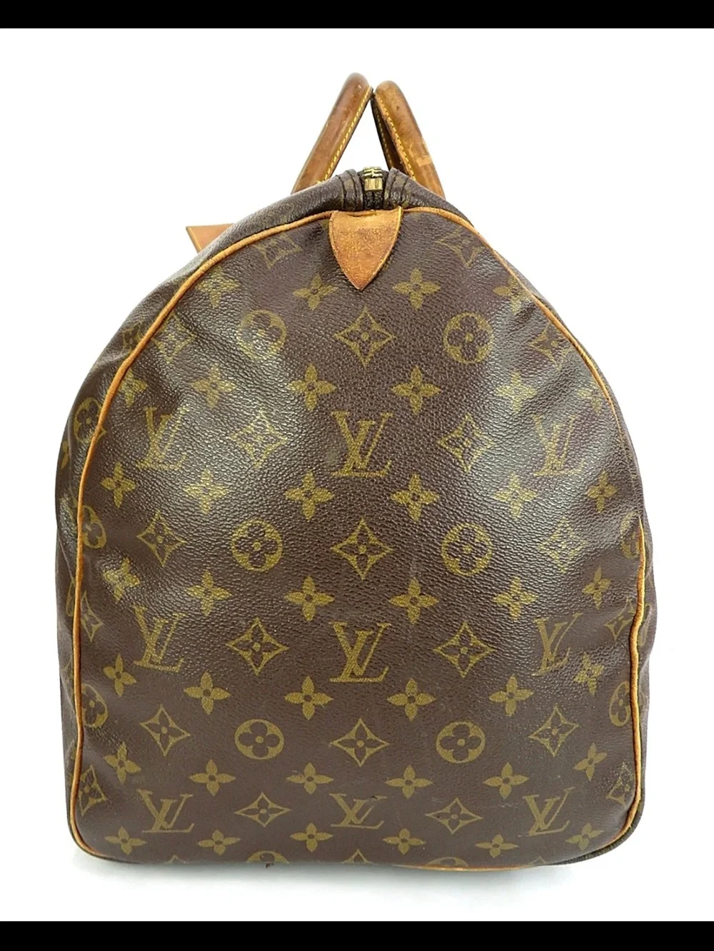 Louis Vuitton Brown Monogram Duffel with Tan Leather Trim